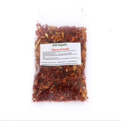 BSD Organics Edible Hibiscus granules Dried for Tea, garnishing & More - 1.1 Pound (500 GMS)