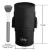 Nanshy Travel Makeup Brush Holder with Lid - Large, Stand Up Makeup Brush Case for MUA - 2-in-1 Durable Makeup Brush Organizer Bag & 2 Brush Cups - Brushes Not Included - Black - 9 x 4 x 4 Inches view 2