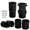 Nanshy Travel Makeup Brush Holder with Lid - Large, Stand Up Makeup Brush Case for MUA - 2-in-1 Durable Makeup Brush Organizer Bag & 2 Brush Cups - Brushes Not Included - Black - 9 x 4 x 4 Inches view 3