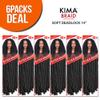 Harlem125 Synthetic Hair Braids Kima Braid Soft Dreadlock 14" (6-Pack, 1B) view 3