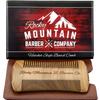 Beard Comb - Sandalwood Natural Hatchet Style for Hair - Anti-Static & No Snag, Handmade Wide & Fine Tooth Contour Brush Best for Beard & Moustache with Carrying Case Pouch view 1