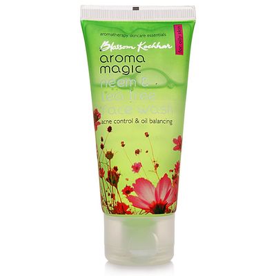 Aroma Magic Neem & Tea Tree Face Wash with Niacinamide | Deep Cleansing & Pore Tightening | Acne & Pimple Control | Facial Cleanser for Supple & Smooth Skin | 1.69 Fl Oz/50ml