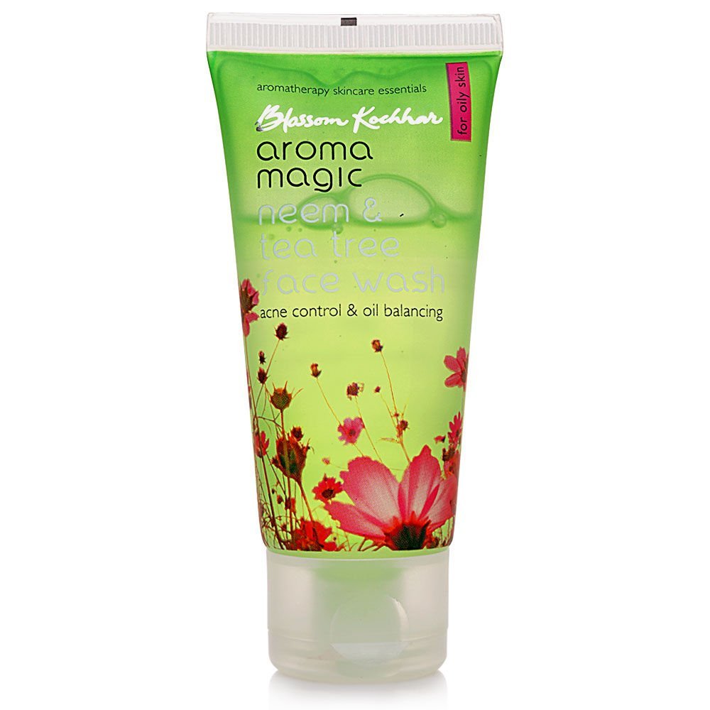Aroma Magic Neem & Tea Tree Face Wash with Niacinamide | Deep Cleansing & Pore Tightening | Acne & Pimple Control | Facial Cleanser for Supple & Smooth Skin | 1.69 Fl Oz/50ml
