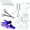 38-Piece Professional Piercing Kit - Lip, Nipple, Replacement Shaft Belly, Eyebrow, Tongue, Ear Piercing Jewelry - Needles, Gloves and Tools Included view 4