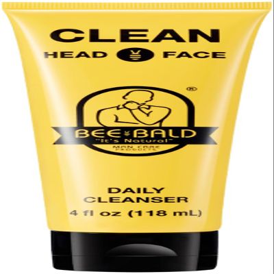Bee Bald CLEAN Daily Head & Face Cleanser, Refreshes and Thoroughly Washes, Premium Bald Head Care for Men and Women, 4 fl Oz