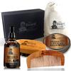 Beard Grooming for Men Care - Beard Brush, Beard Comb, Unscented Beard Oil Leave-in Conditioner, Mustache & Beard Balm Butter Wax, Shaping & Growth Gift Set view 1