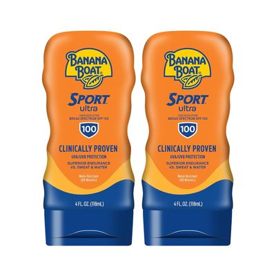 Banana Boat Sport Performance Sunscreen Lotion SPF 100, 4-ounce Bottles (Pack of 2) by Banana Boat