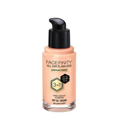 Max Factor Facefinity All Day Flawless 3 In 1 Foundation SPF 20, No. 40 Light Ivory