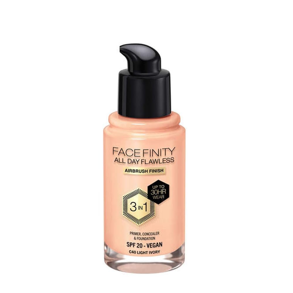 Max Factor Facefinity All Day Flawless 3 In 1 Foundation SPF 20, No. 40 Light Ivory