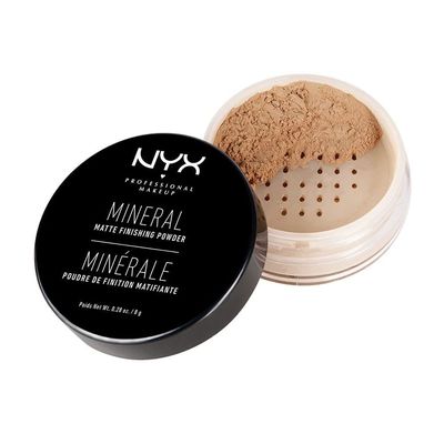 NYX PROFESSIONAL MAKEUP Mineral Matte Finishing Powder, Loose Setting Powder - Medium/Dark