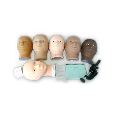 CHARLENE Erasable Make-up Mannequin Mask Kit for Training Practising (Light Skin Tone Base, Open Eyes)