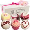 BRUBAKER 6 Handmade 'Blossom & Hearts' Spa Bath Bombs Bath Melts Bath Truffles Gift Set - All Natural Vegan, Organic Shea Butter, Cocoa Butter and Olive Oil Moisturize Dry Skin. view 1