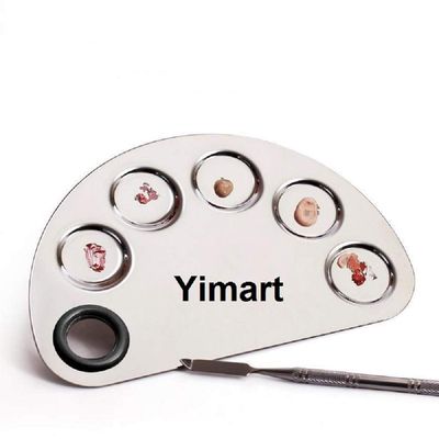 Yimart Pro Stainless Steel Makeup Cosmetic Artist Five Holes Mixing Pallete Spatula