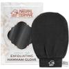 Natural Elephant Exfoliating Hammam Glove | Authentic Moroccan Kessa Body Scrub Mitt for Spa-Quality Skin Renewal | Pure Black Single view 1