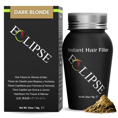 ECLIPSE Hair Fibers Dark Blonde for Thinning Hair for Women & Men to Conceal Hair Loss in 15 Seconds - 100% Undetectable Hair Building Fibers, 15g