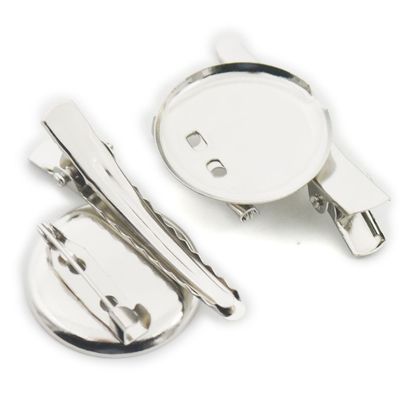 100 Pcs 25mm 1" Pad Brooch Tray Needle 40mm Alligator Clips Dual Purpose Pin Prong