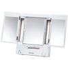JERDON Tri-Fold Two-Sided Makeup Mirror with Lights - Vanity Mirror with 5X Magnification & Multiple Light Settings - White Base - Model JGL9W view 1