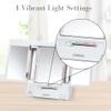 JERDON Tri-Fold Two-Sided Makeup Mirror with Lights - Vanity Mirror with 5X Magnification & Multiple Light Settings - White Base - Model JGL9W view 3