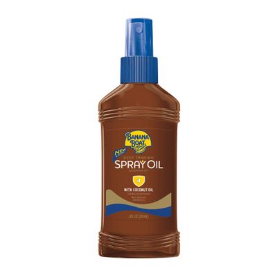 Banana Boat Sunscreen Dark Tanning Oil with Carrot and Banana Extract Sun Care Sunscreen Spray- SPF 4, 8 Ounce (Pack of 3)