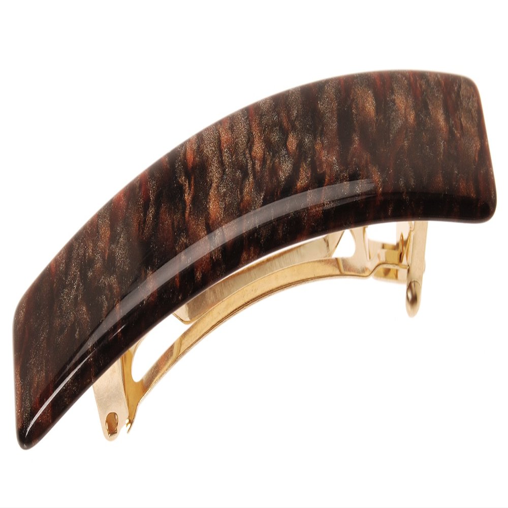 France Luxe Luxury Rectangle Barrette, Mojave - Classic French Design for Everyday Wear