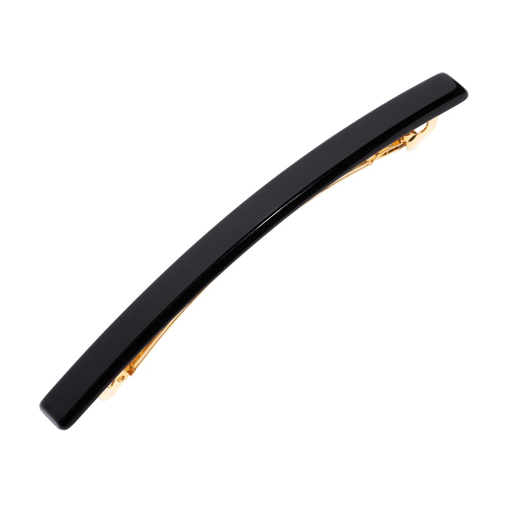 Black Hair Barrette for Women with Thin Hair, Elegant Long & Skinny French Barrette, Strong Hold, Lightweight, Damage-Free Design | France Luxe