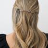 Grey Hair Barrette for Women with Thin Hair, Elegant Long & Skinny French Barrette, Strong Hold, Lightweight, Damage-Free Design, Grey Onyx Faux Shell | France Luxe view 4
