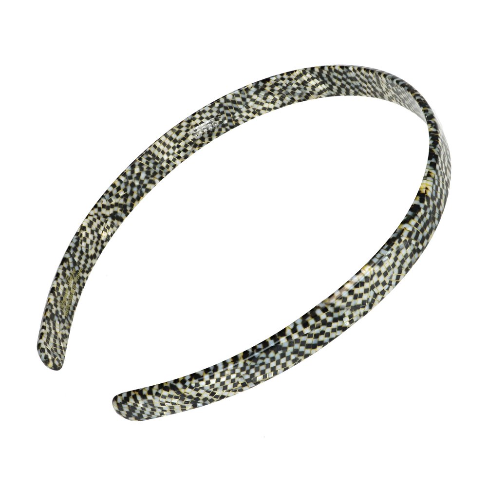 Silver Headband for Women, France Luxe 1/2" Ultracomfort, Flexible Fit Plastic Headband with Gentle Teeth, Comfortable, All-Day Hold, Opera Silver