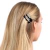 France Luxe Mini Rectangle Barrette, Black, Set of 2 - Classic French Design For Everyday Wear view 4