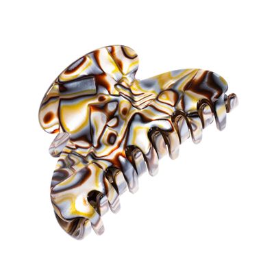 French Hair Clip for Women, Medium Couture Claw Clip for Thick or Fine Hair, Slip-Free Strong Hold, Lightweight, Damage-Free Design, Neutral Grey Onyx | France Luxe