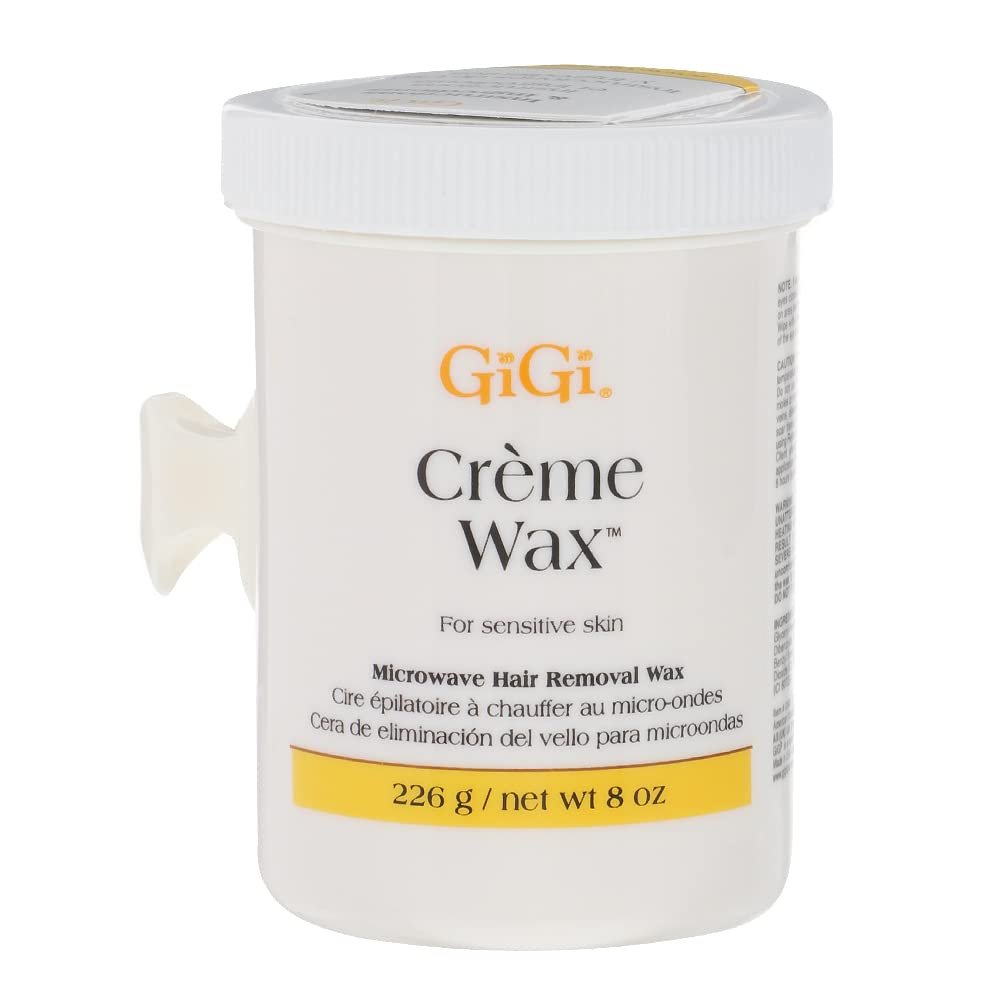 GiGi Crme Wax Microwave Hair Removal Wax for Face & Body, Gentle Soft Wax Formula for Fine to Coarse Hair, At-Home Waxing, 8 oz