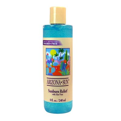 Arizona Sun Sunburn Relief with Aloe Vera  8 oz  Relieves Cuts  Insect Bites  Scrapes  Abrasions  Minor Burns Itchy Skin  Healing  Soothing - Moisturizing  Peeling Relief