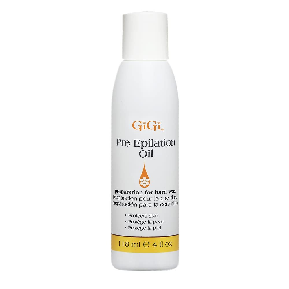 GiGi Pre Wax Epilation Oil for Hair Removal - Soothing Soybean & Grape Seed Oils, Pre-Waxing Skin Prep, 4 fl oz
