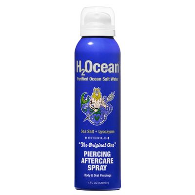 H2Ocean Piercing Aftercare Spray and Keloid Bump Removal Sea Salt Spray for Body and Facial Piercings Ear, Nose, Navel, Oral & Body Piercing Cleaner, Aftercare Solution for New Piercings 4oz