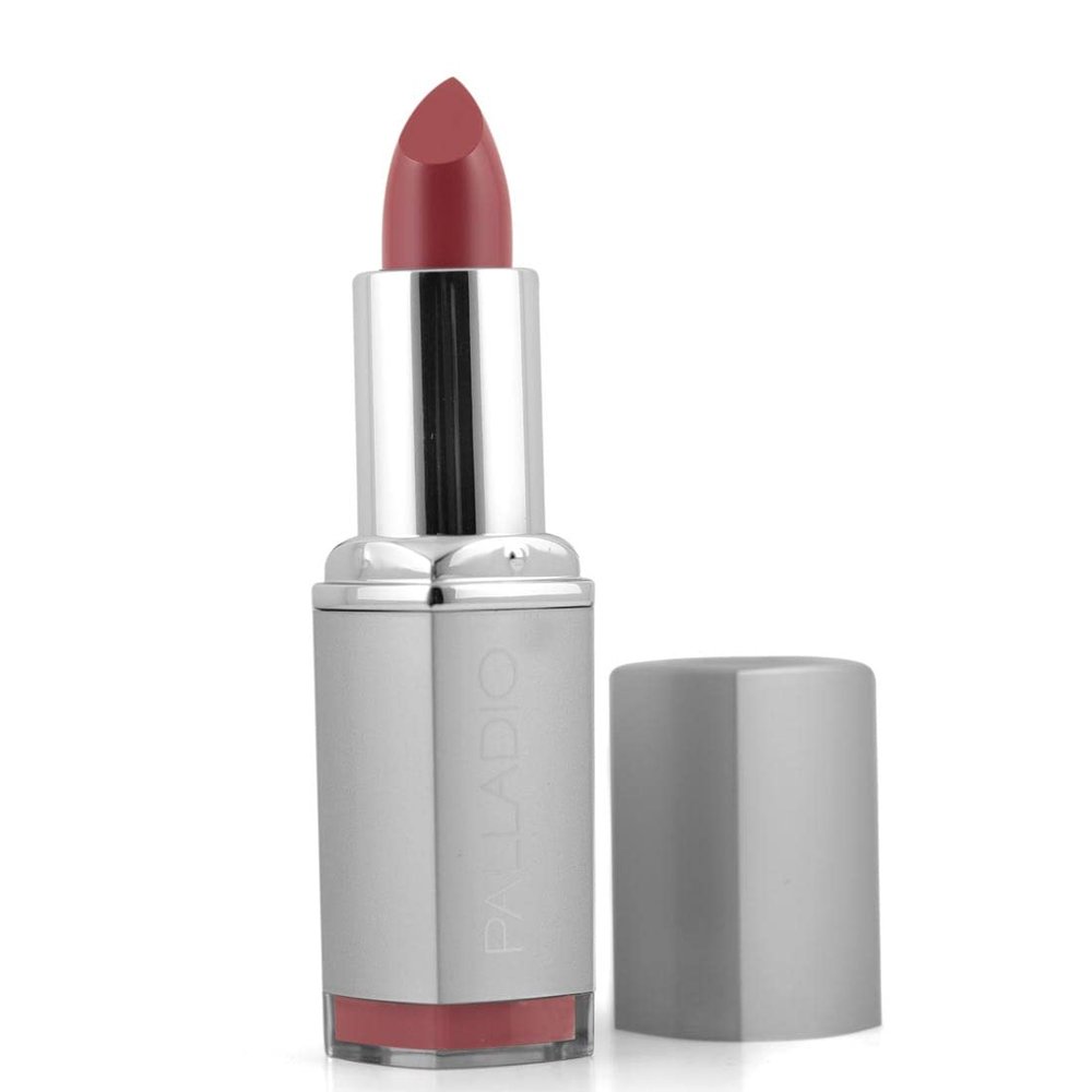 Palladio Herbal Lipstick, Rich Pigmented and Creamy, Infused with Aloe Vera, Chamomile & Ginseng, Prevents Lips from Drying, Combats Fine Lines, Long Lasting Lipstick, Rosebud