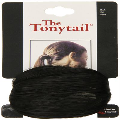 Mia Beauty Tonytail Ponytail Wrap Synthetic Wig Hair on Elastic Rubber Band Hair Accessory for Women, Teens, Girls, Dance - Black