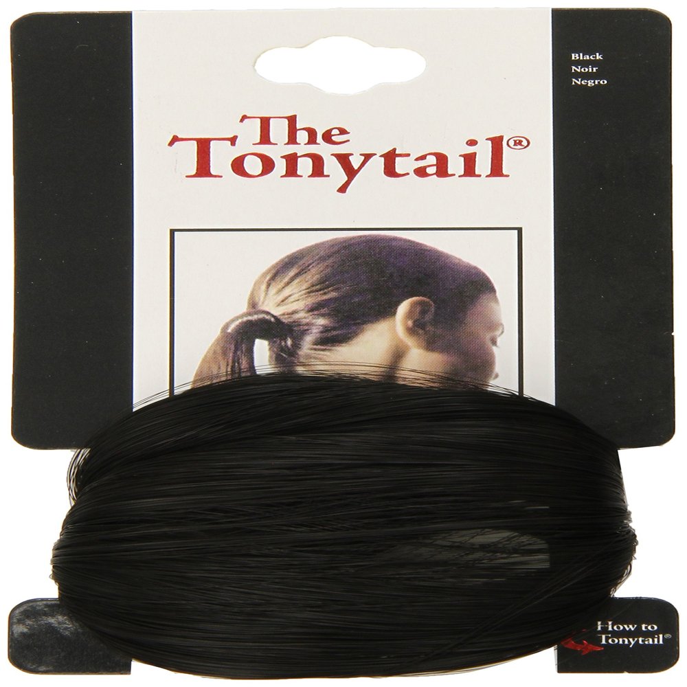 Mia Beauty Tonytail Ponytail Wrap Synthetic Wig Hair on Elastic Rubber Band Hair Accessory for Women, Teens, Girls, Dance - Black