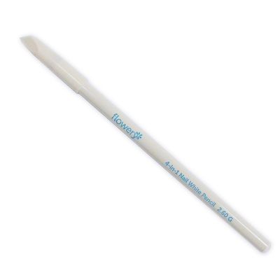 Flowery 4-in-1 White Nail Pencil  Under Nail Whitener, Cuticle Pusher for Natural French Manicure Look