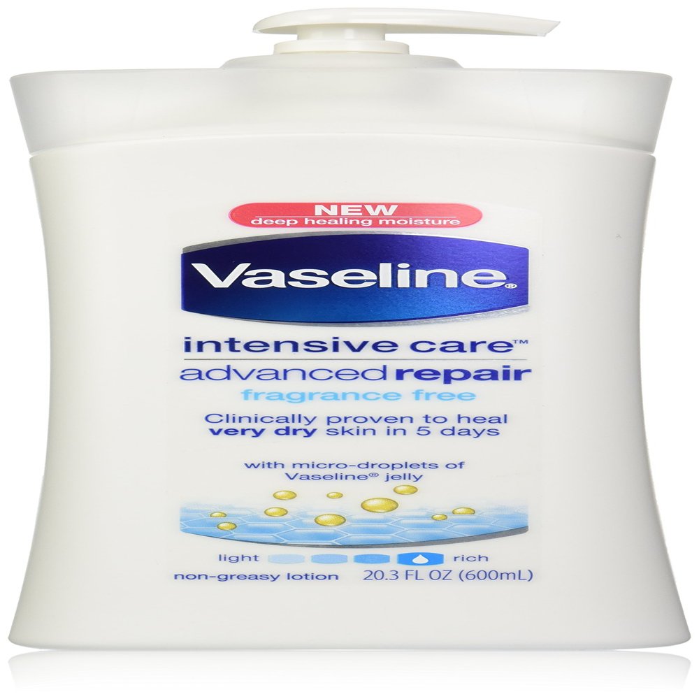 Vaseline Intensive Rescue Repairing Moisture Lotion, Fragrance Free, 20.3 Ounce Pump