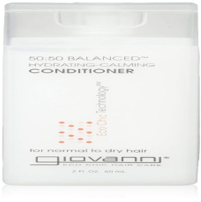GIOVANNI 50:50 Balanced Hydrating Calming Conditioner - Leaves Hair pH Balanced, Ideal for Over-Processed, Environmentally Stressed Hair, No Parabens, Color Safe, Sulfate Free - 2 oz