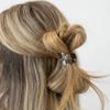 French Hair Clip for Thin or Short Hair, Mini Couture Claw Clip for Women, Strong No Slip Hold, Gentle Grip, Lightweight, Onyx Grey Faux Shell | France Luxe view 3