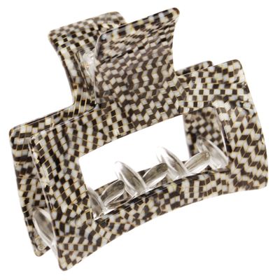 France Luxe Cutout Rectangle Claw Clip - Opera Silver