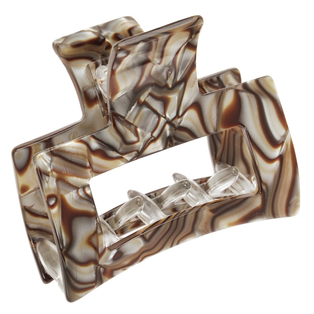 France Luxe Cutout Rectangle Claw Clip - Onyx