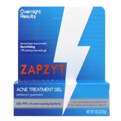 Zapzyt Acne Treatment Gel Maximum Strength 10% Benzoyl Peroxide Acne Spot Treatment 1 oz