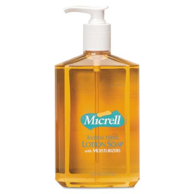 Gojo 9759 Antibacterial Lotion Soap, 12oz, Pump Bottle, Light Scent
