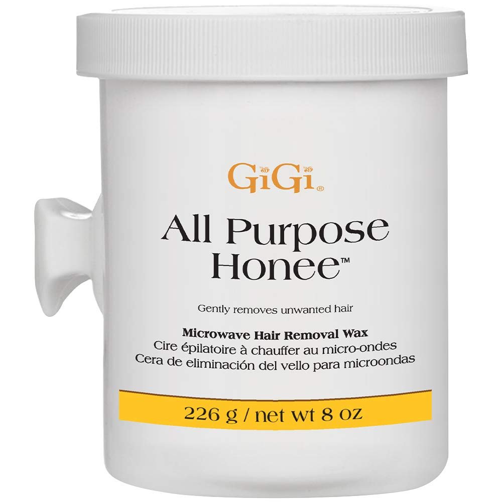 GiGi All Purpose Honee Microwave Hair Removal Wax, Gentle Soft Wax for Face, Arms, Legs & Body, Easy At-Home Waxing Kit for Smooth Skin, 8 oz