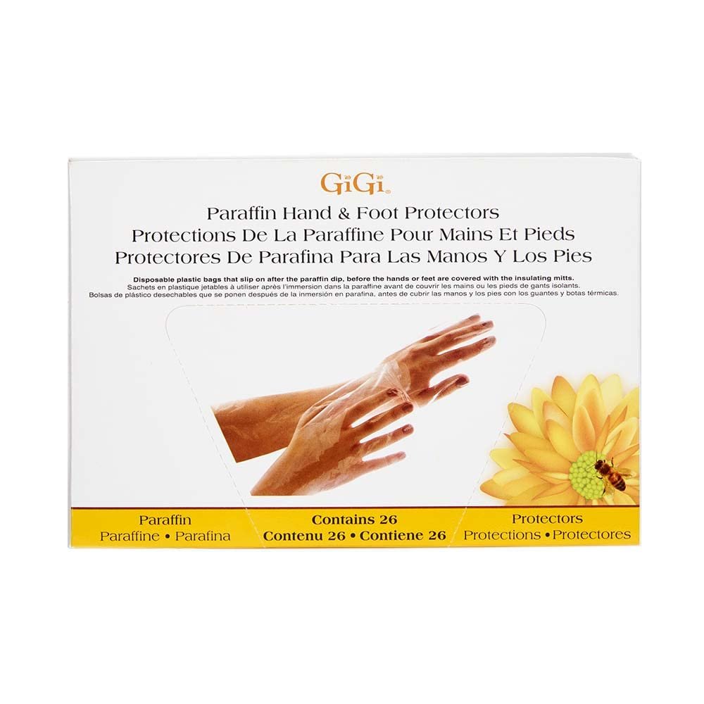 GiGi Paraffin Wax Bags for Hands & Feet Protectors - Disposable Plastic Paraffin Liners for Wax Treatment, Bath Gloves for Hands, 26 Count, 1 Pack