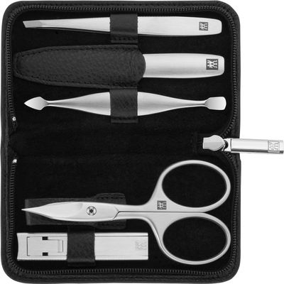 ZWILLING Beauty TWINOX 6-pc Manicure and Pedicure Set with Black Leather Case, Premium Nail Care