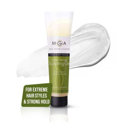 Max Green Alchemy MGA Vegan Sculpting Hair Gel Tube - Extreme Styling Hair Gel for Women & Men | Organic Formula of Styling Products Provide Strong Hold & Lasting Control | Color Safe | 5.5 Ounces