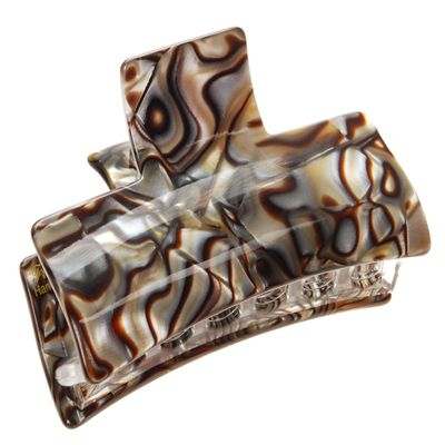 France Luxe Large Solid Rectangle Claw Clip - Onyx
