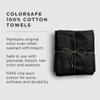 Fromm ColorSafe 100% Cotton Bleach Proof Salon Hair Towels for Hairstylists, Barbers, Spa, Gym in Black, 16" by 29", 6 count Absorbent Stain Resistant Towels for Drying Curly, Long, Wavy Hair view 2